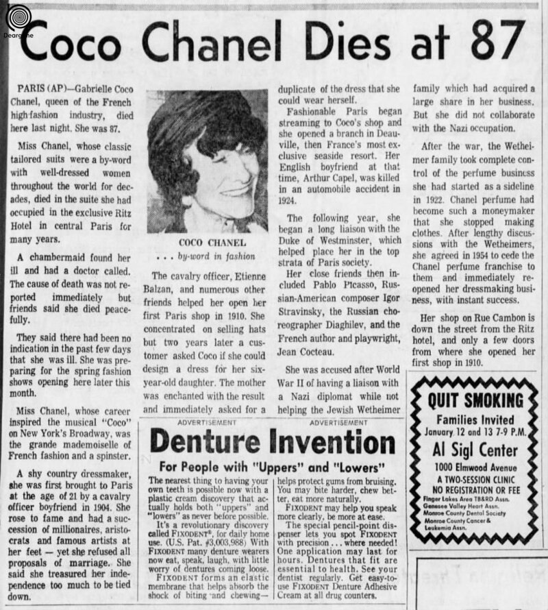 Coco Chanel Heart Attack